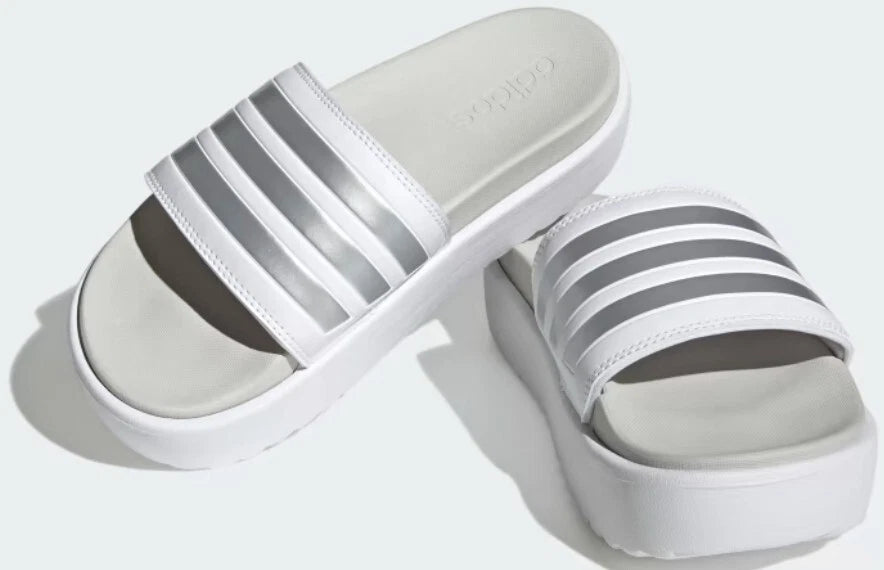 Adidas Adilette Platform Sandal IE9703 White Women's Size 8 M New