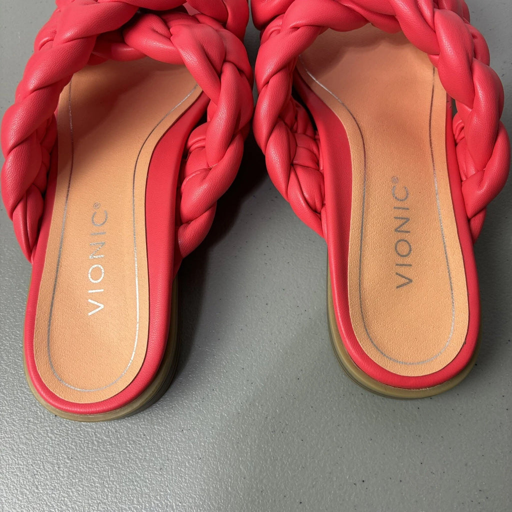Vionic Kalina Women's 7.5 Slip On Sandals Slides Rope Woven Braided Style