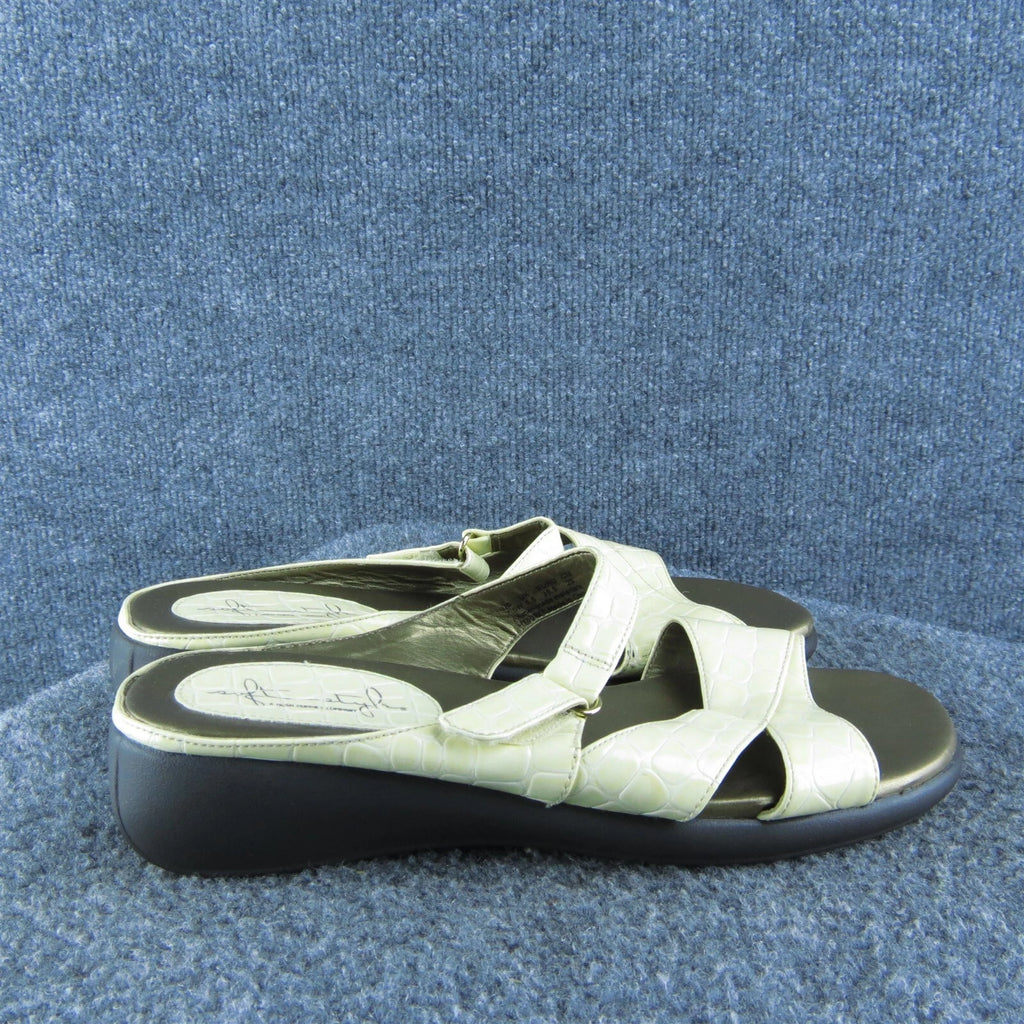 Soft Style  Women Slide Sandal Shoes Size 7.5 Wide Beige Synthetic