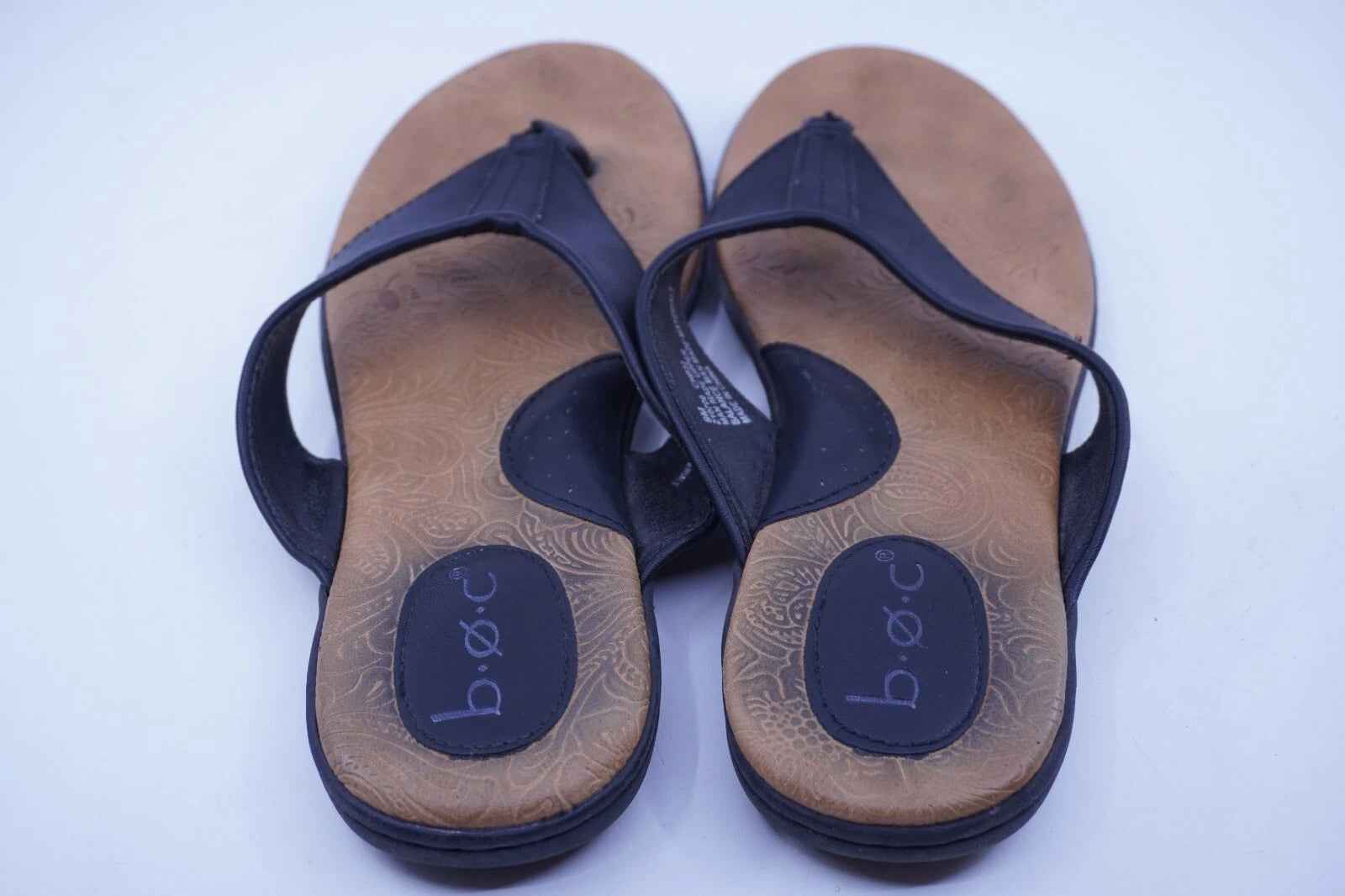 BOC Born Concept Womens Size 9M Black Thong Style Slide On Sandals Comfort Beach