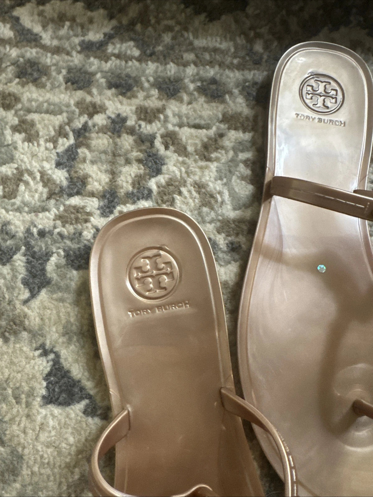Tory Burch Mini Miller Jelly Thong Sandals Slides Brown Sz 8 M