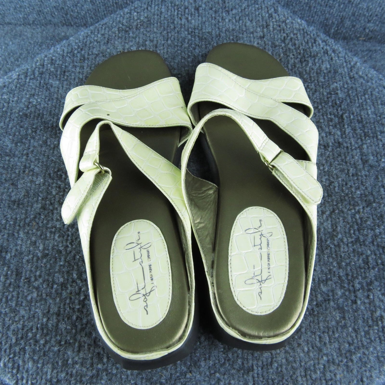 Soft Style  Women Slide Sandal Shoes Size 7.5 Wide Beige Synthetic