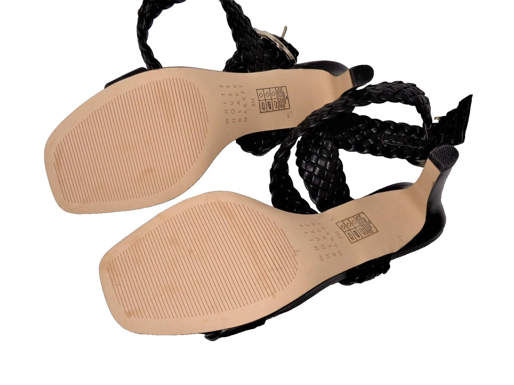 White House Black Market High Heel Braid Wrap Criss Cross Sandals Womens US 8M