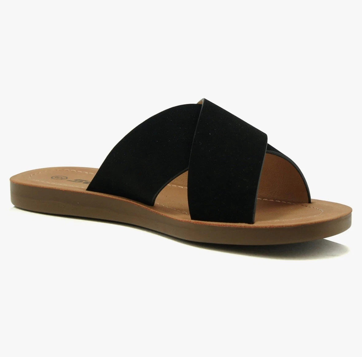 Black Slide Sandals Sz 7.5 Spring summer boho folk indie quiet luxury Classi NWT