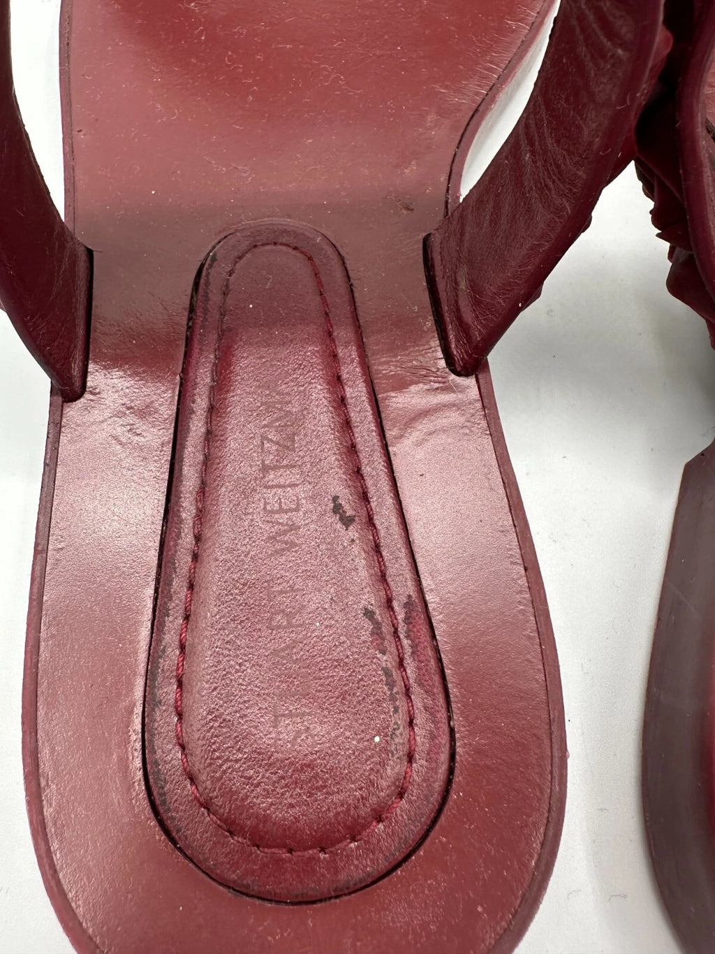 Stuart Weitzman Women's Sandal Size US 5 Rosita Dusty Red Rose Rubber Slide