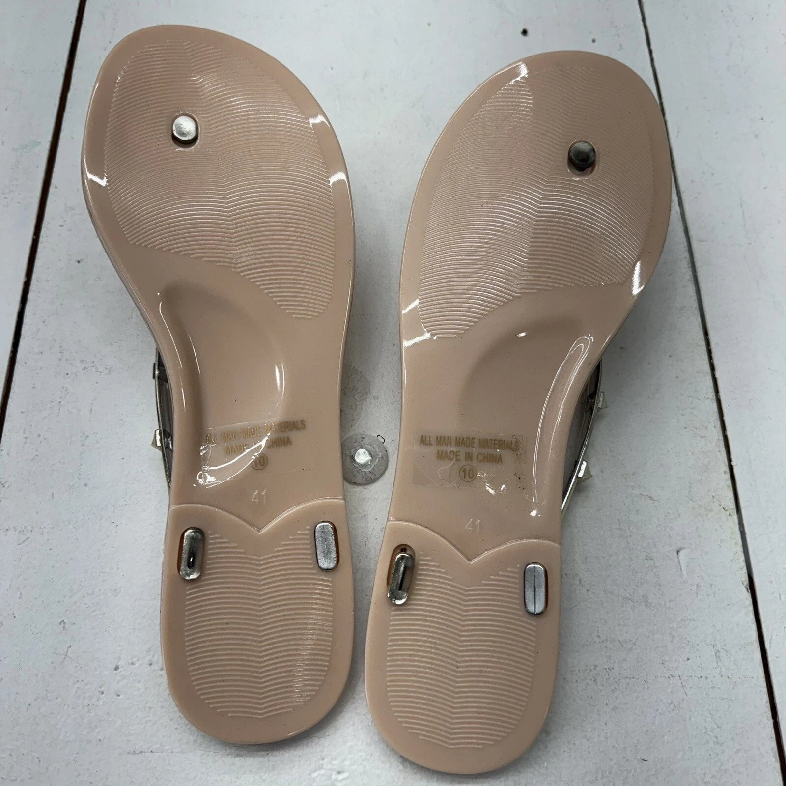 Fashion Nova Nude ‘I’ve Got A Lover’ Sandal Thong Slip Flop Women’s Size 10 *NEW