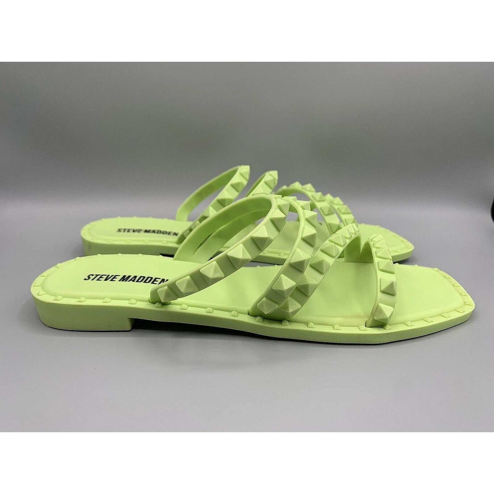 STEVE MADDEN Skyler-j Studded Neon Jelly Slide Sandals Flip Flops Women's Size 7