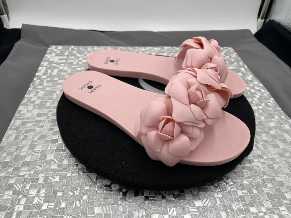 Shade & Shore Floral Slide on Women's Sandals Pink Jelly Style Size 6 - NWOT
