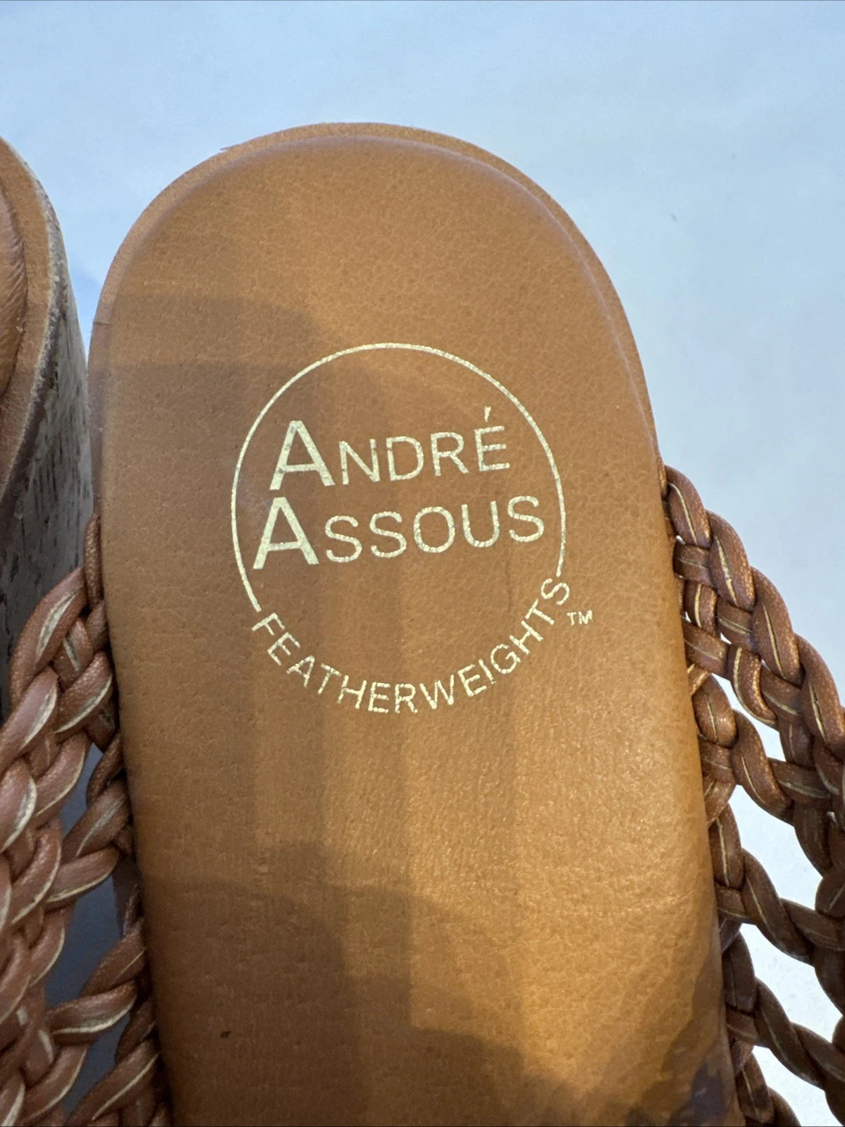 André Assous Bryana Women’s Woven Wedge Sandals Brown Size 8 M NWOT