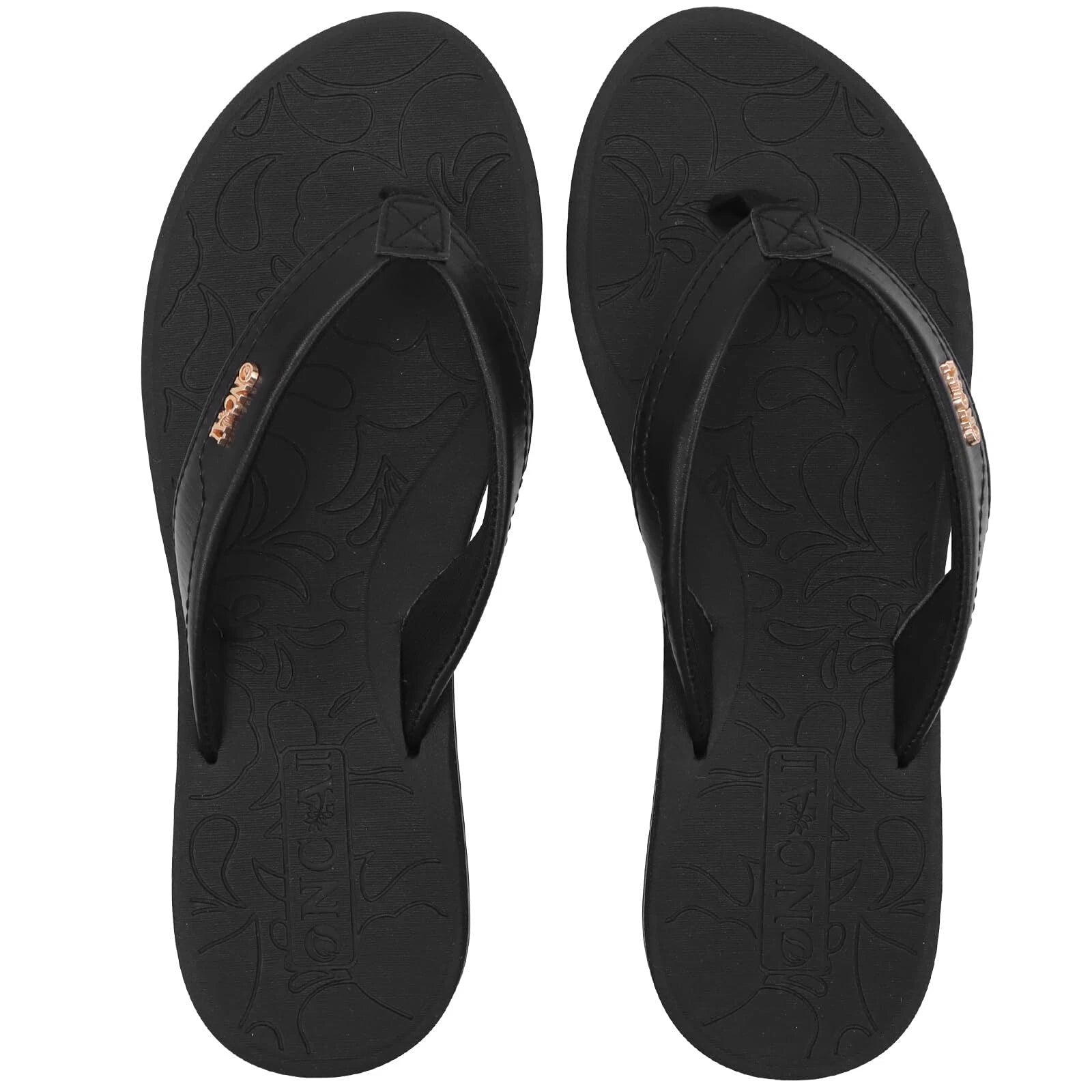 Women's Comfortable Thong Sandals with Arch Support - Size 8.5 Black