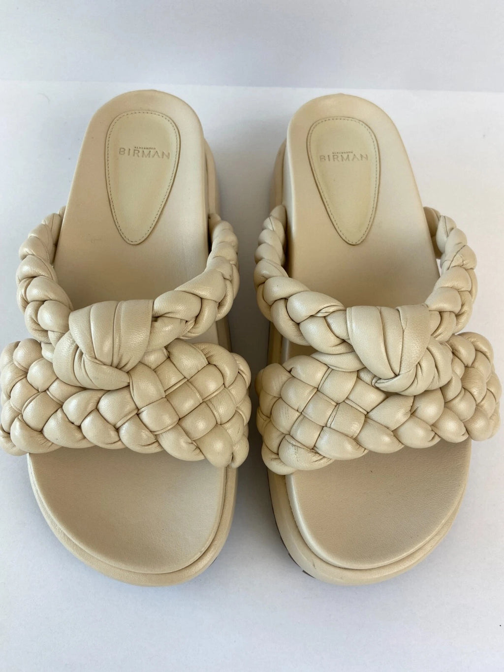 Alexandre Birman Carlotta Bounce Nappa Leather Platform Slides Sandal Sz 37.5