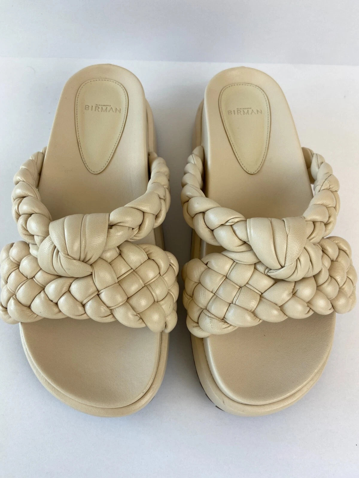 Alexandre Birman Carlotta Bounce Nappa Leather Platform Slides Sandal Sz 37.5