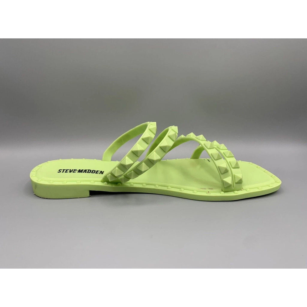 STEVE MADDEN Skyler-j Studded Neon Jelly Slide Sandals Flip Flops Women's Size 7