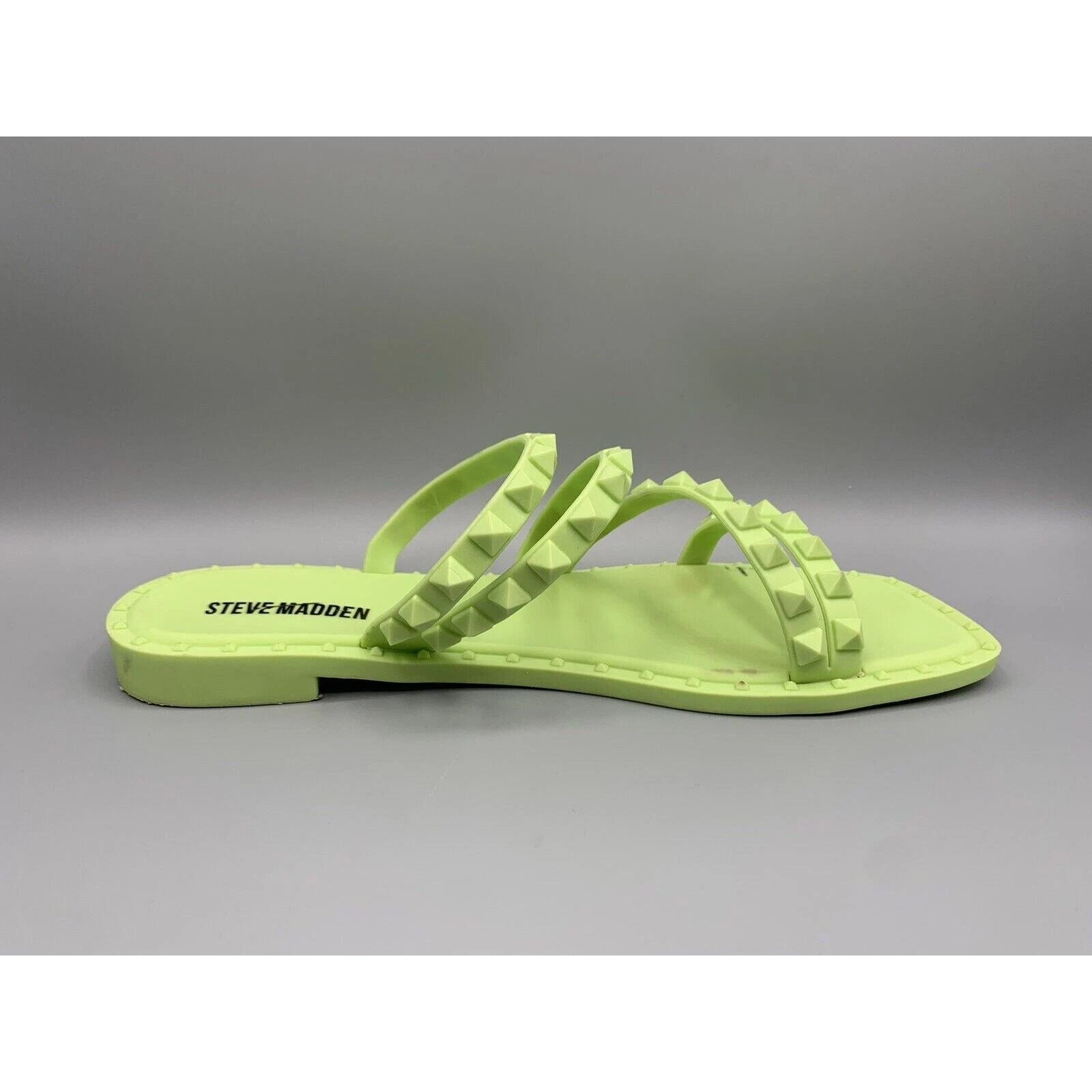 STEVE MADDEN Skyler-j Studded Neon Jelly Slide Sandals Flip Flops Women's Size 7