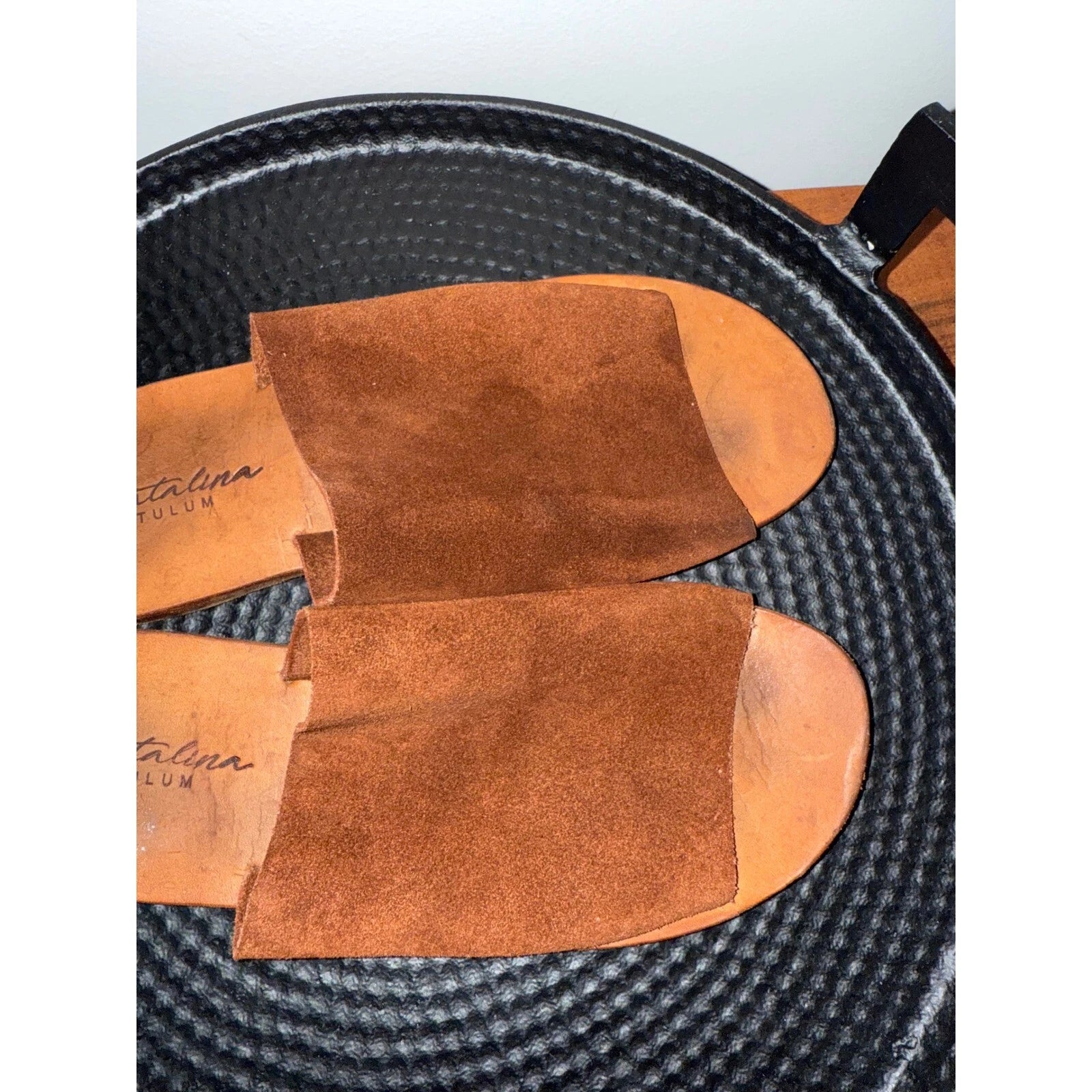 Catalina Tulum Suede Leather  Slide Sandals Casual Comfort Brown Size 4 (us 6)