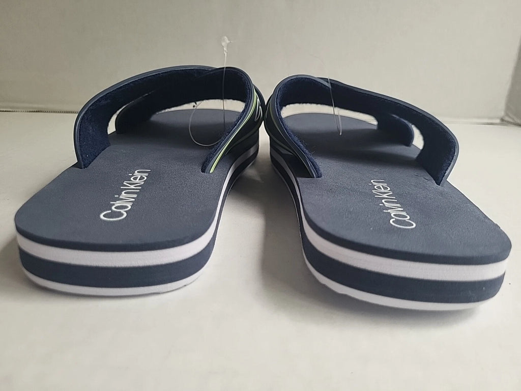 Calvin Klein Claris Crisscross Strap Logo Slide Navy Blue Sandals Size 7M New
