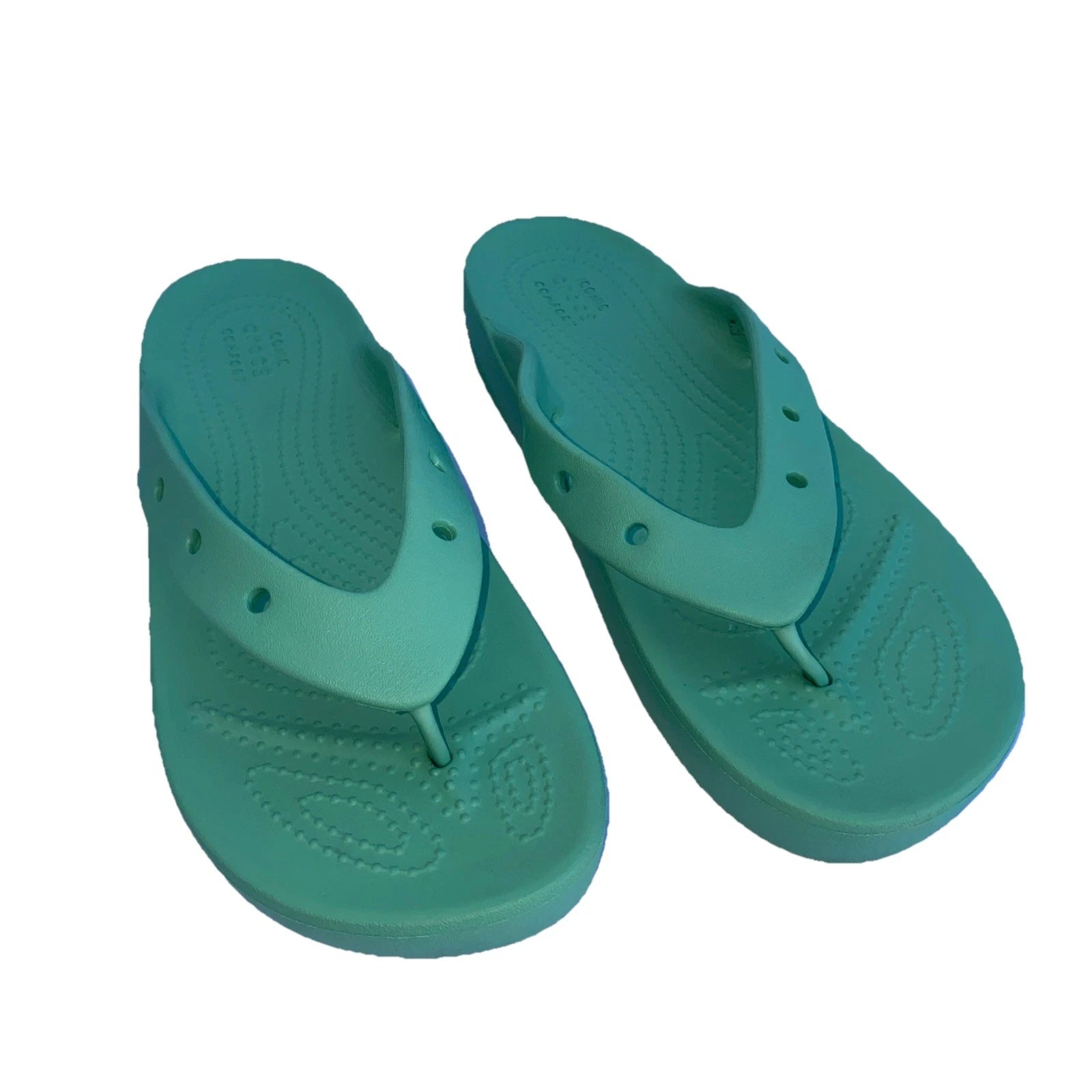 Crocs flip flop style Light Green shoes 9 W