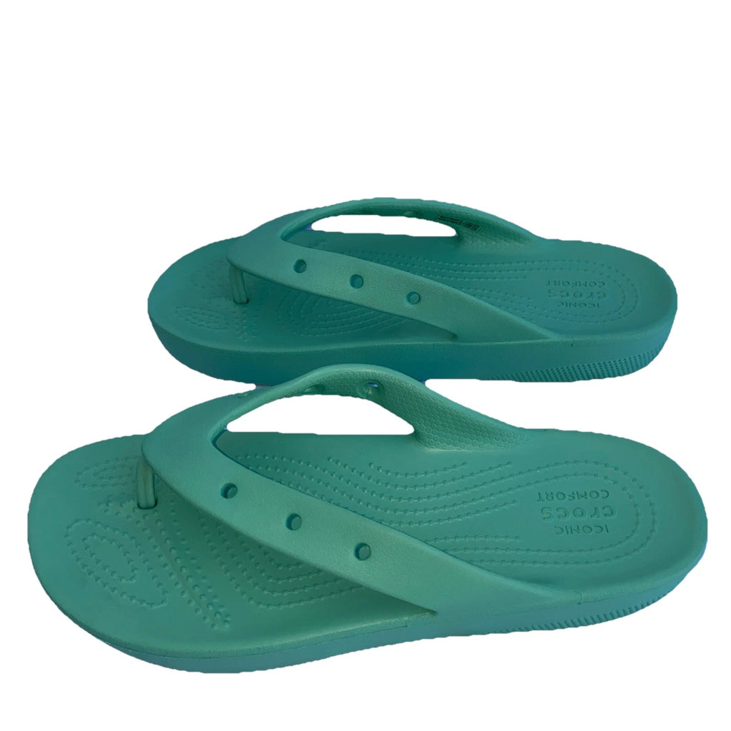 Crocs flip flop style Light Green shoes 9 W