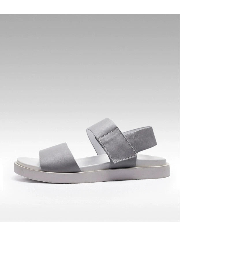 45 Open Toe Sandals Slingbacks Casual Real Leather Men's Beach Shoes Roman Style