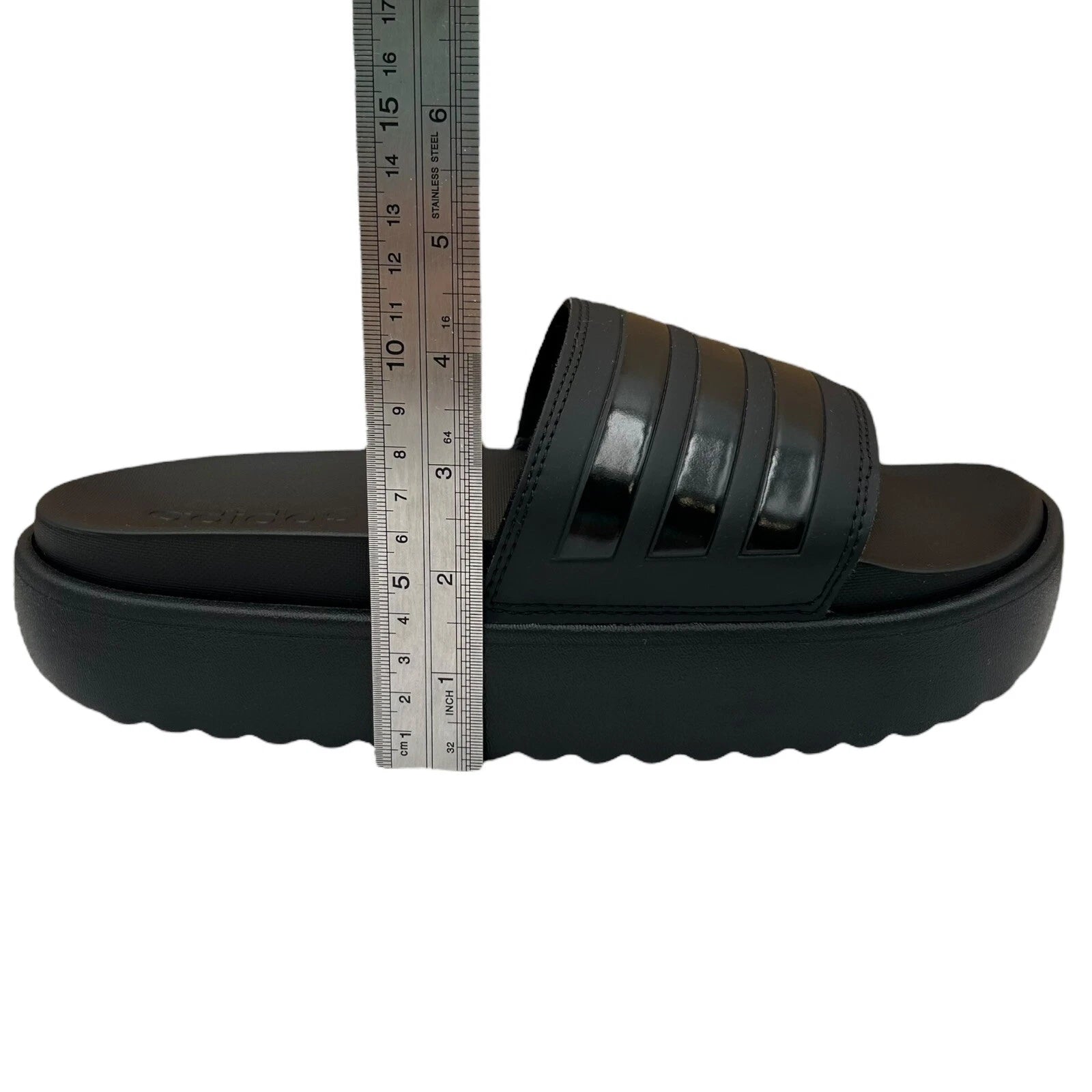 adidas Adilette Platform Slide Sandals Women’s Size 9-10 Black - Comfort & Style