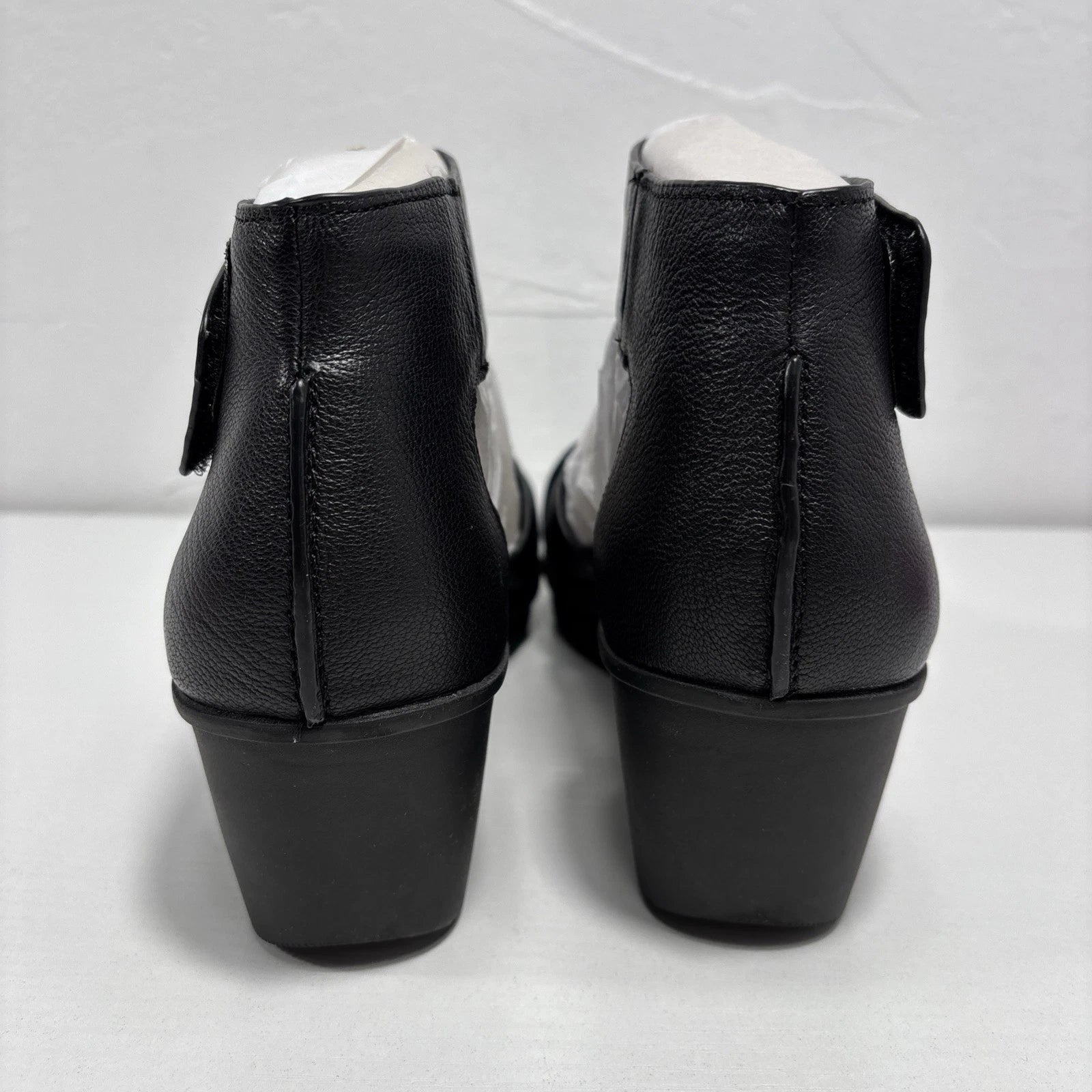 Naturalizer Riviera Womens Sz 8.5m Black Leather Flat Wedge Sandals NEW