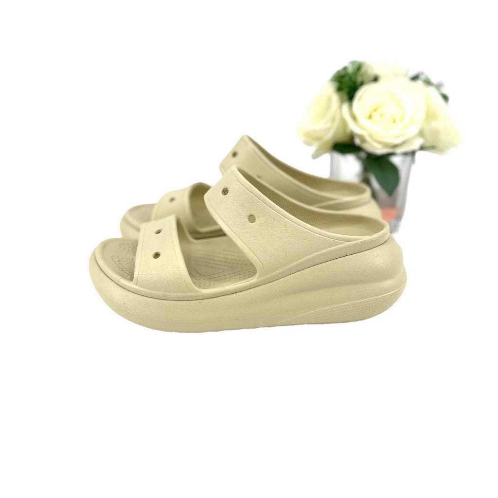 Crocs Crush Platform Slide Sandals Women’s Size 10 Shoe Bone Beige NEW