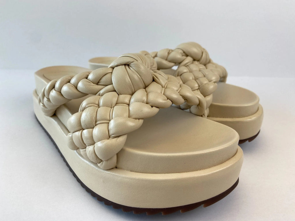 Alexandre Birman Carlotta Bounce Nappa Leather Platform Slides Sandal Sz 37.5