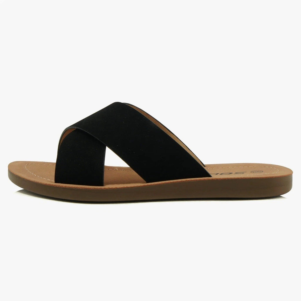 Black Slide Sandals Sz 7.5 Spring summer boho folk indie quiet luxury Classi NWT