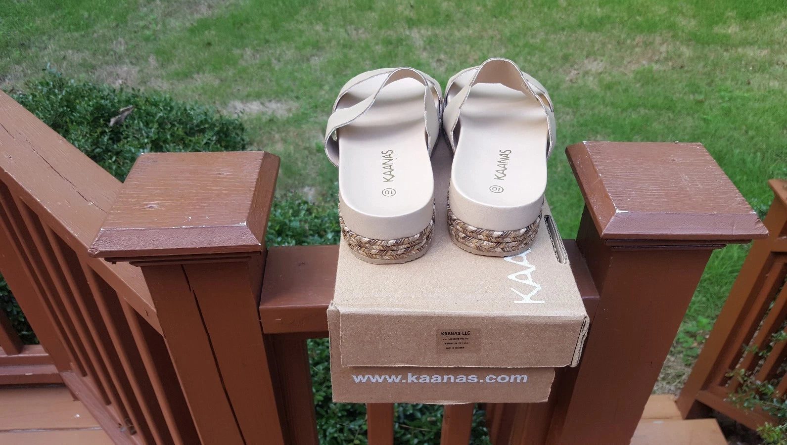 KAANAS Women's Lombok Scalloped Pool Fashion Slides Platform Sandals Almond 10M
