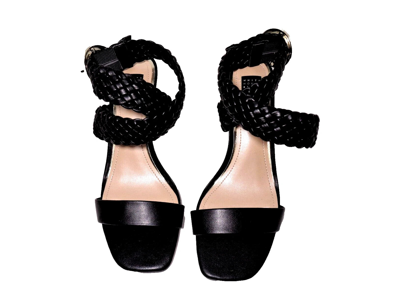 White House Black Market High Heel Braid Wrap Criss Cross Sandals Womens US 8M
