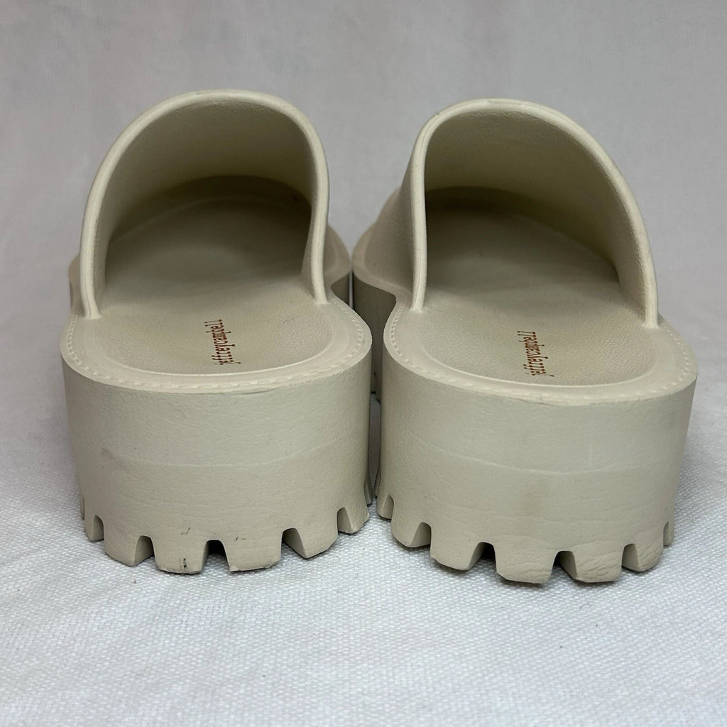 JEFFREY CAMPBELL Bae Platform Mules Beige Slide Y2K Chunky Clogs Women’s Size 10