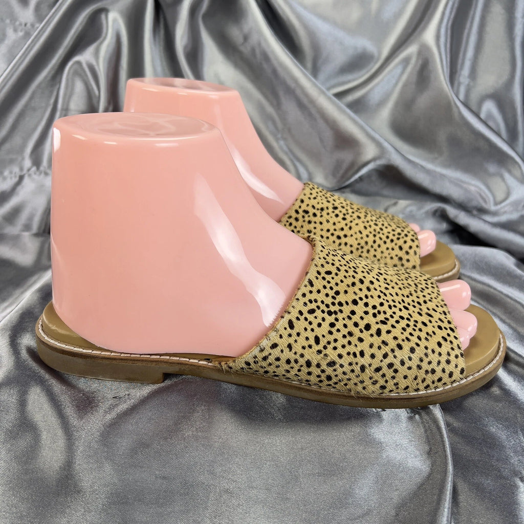 Hush Puppies Lexi Slide Women’s 8 Cheetah Print Calf Hair Sandals Summer Shoes