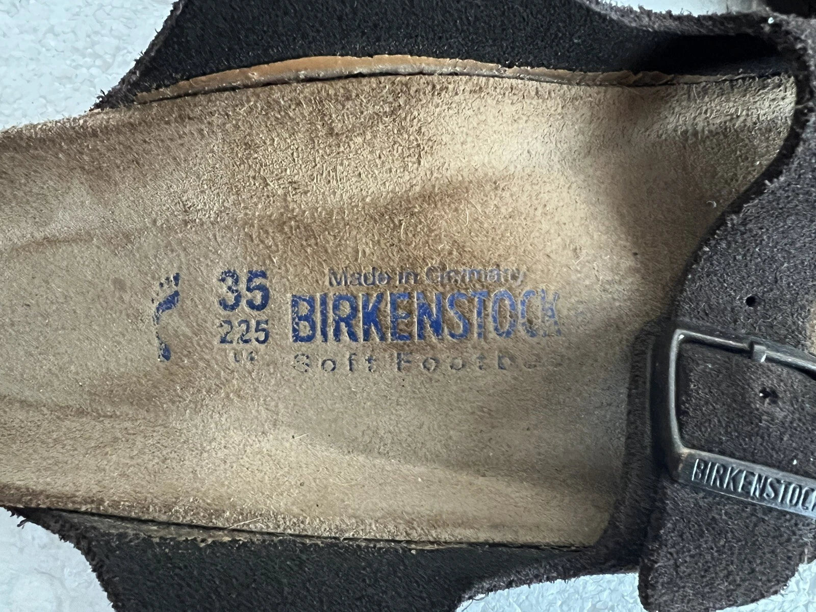 BIRKENSTOCK ARIZONA BROWN SUEDE & SOFT FOOTBED SLIDE SANDALS L4 .35 FREE SHIP
