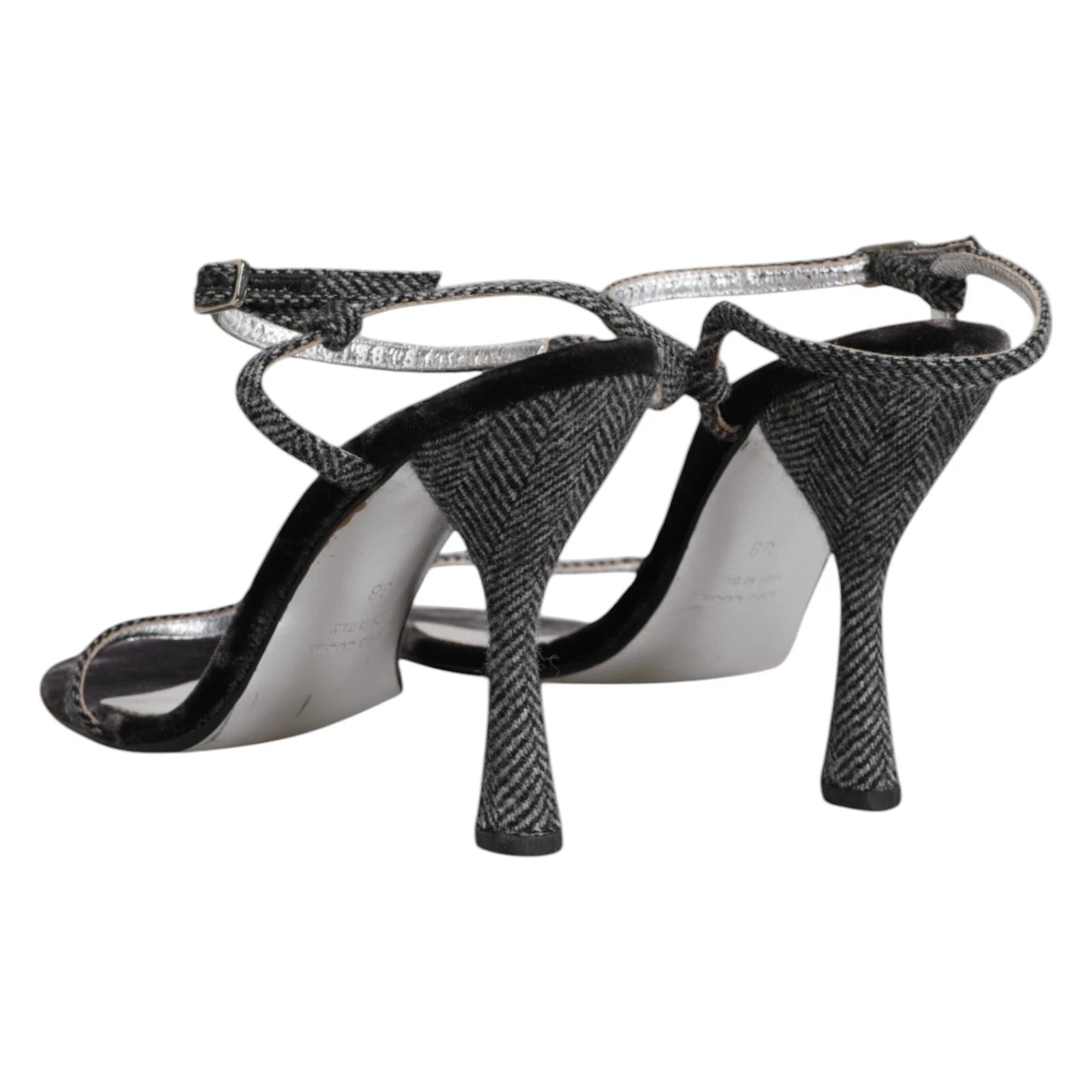 DOLCE & GABBANA Shoes Black Ankle Strap High Heels Sandals EU38 / US7.5 1120usd