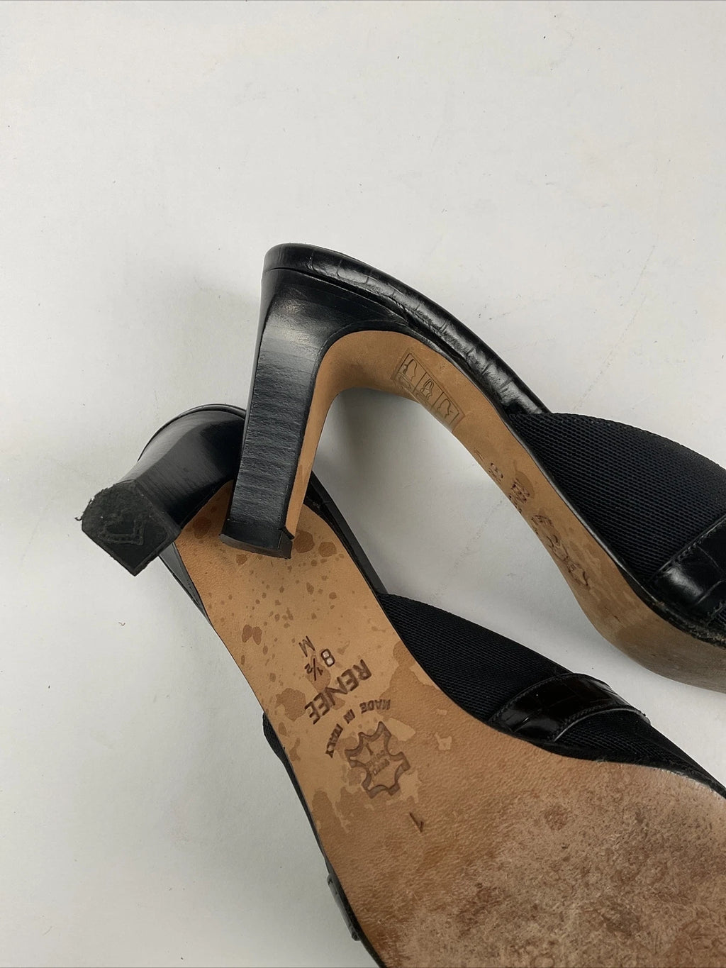 BRIGHTON Shoes Women's Size Black Heart Buckle Strap RENEE Heels Sandals 8.5M