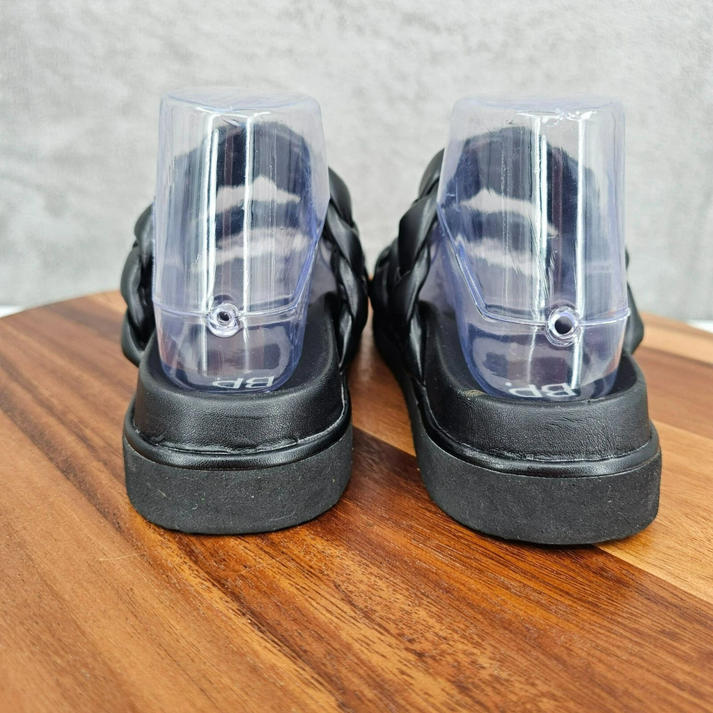BP Urma Slide Sandals Black Cushy Braided Double Straps Grippy Soles Nordstrom