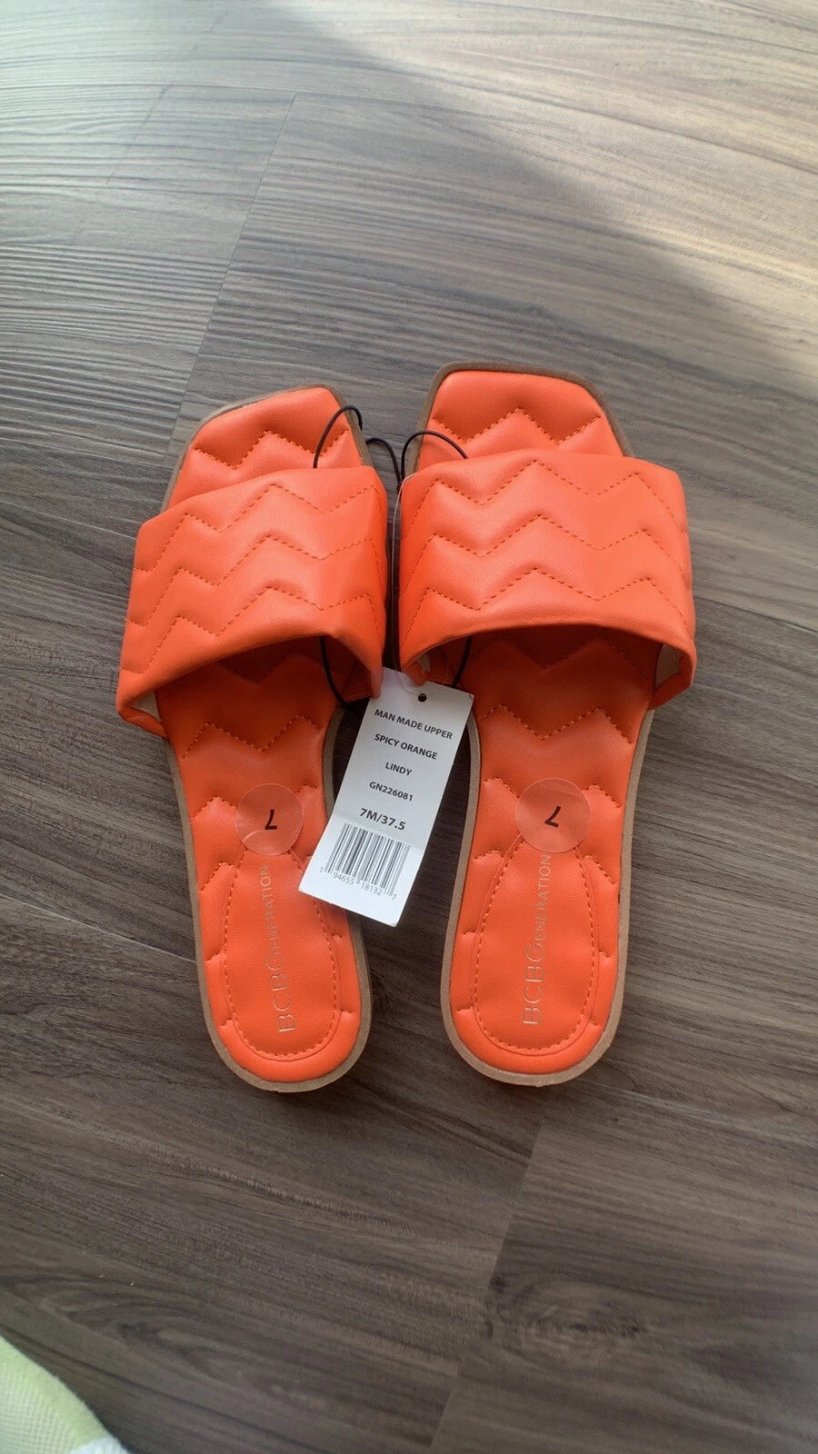 Sale!! $79 BCBGeneration Slide Lindy Sandal  Spicy Orange size 7 (37.5)
