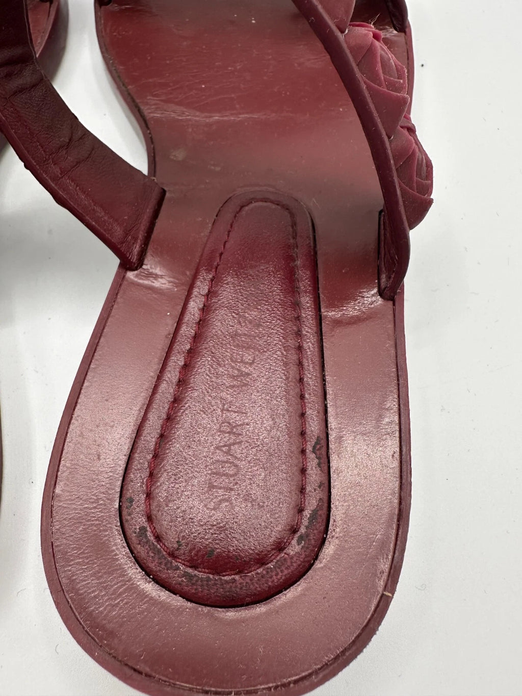 Stuart Weitzman Women's Sandal Size US 5 Rosita Dusty Red Rose Rubber Slide