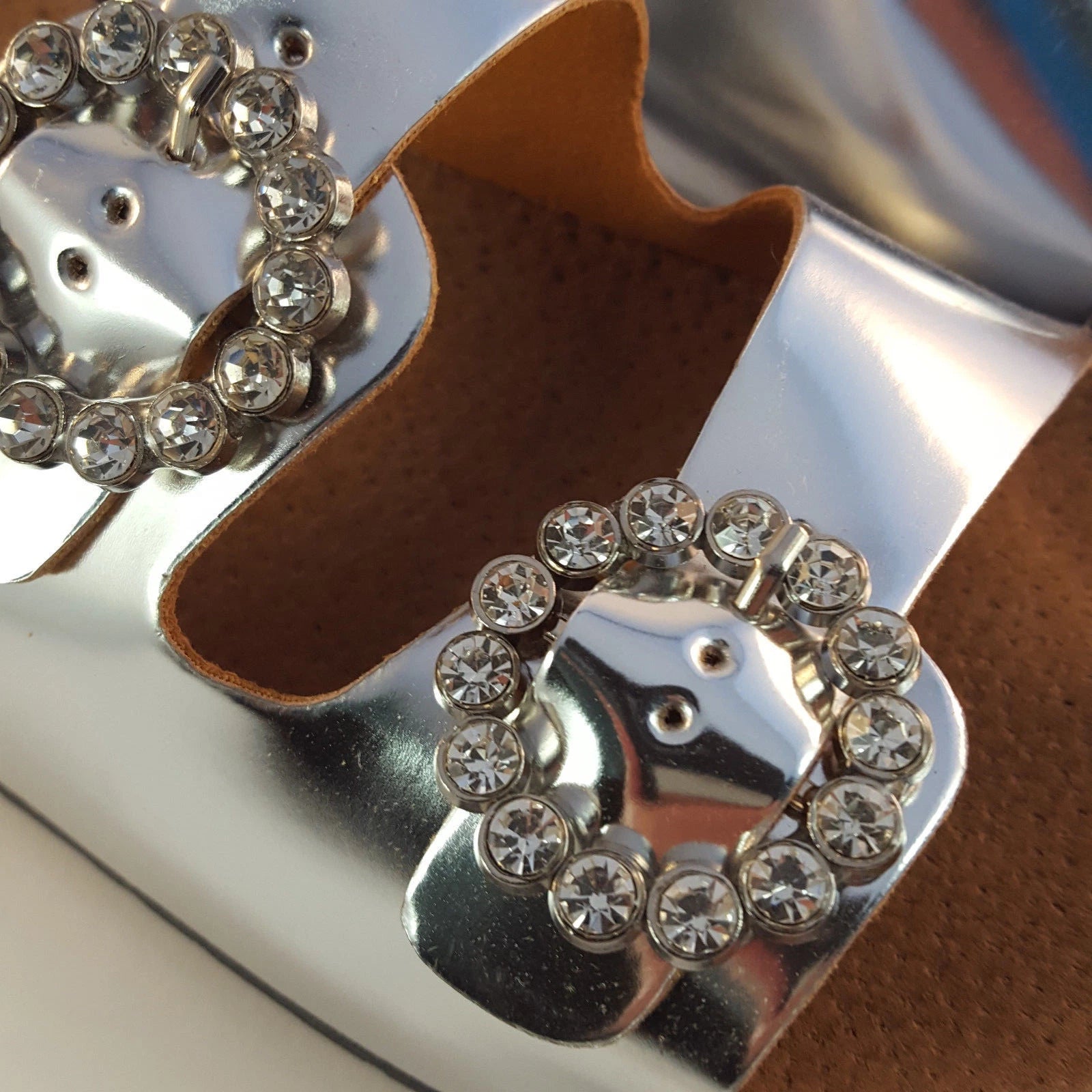 H2K KAREN STONE Buckle Ornament SILVER Fashion Slide Flip Flops Sandals Bling