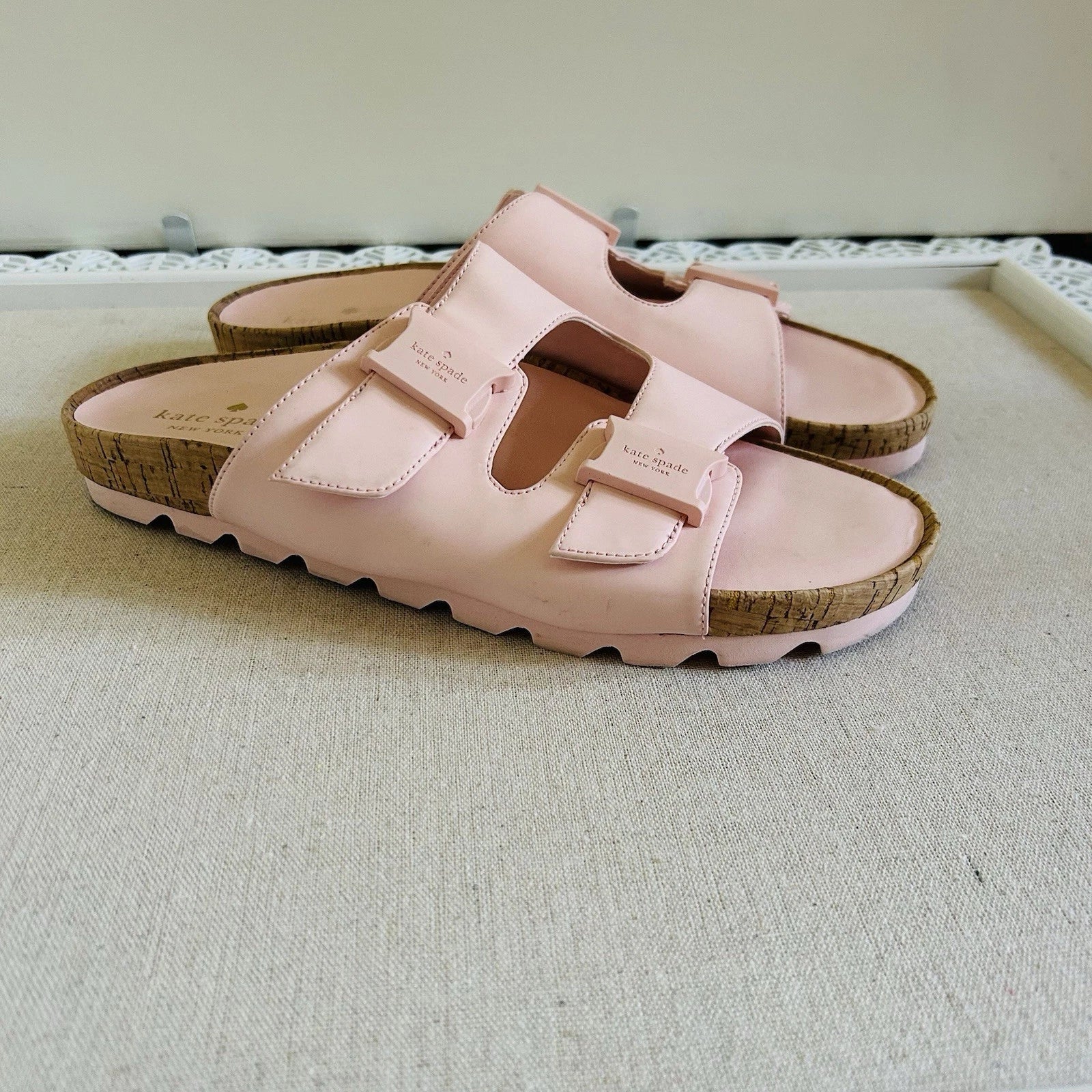 Kate Spade Becca Sandals Size 9 B Pink Women's Style KC411 Slide on