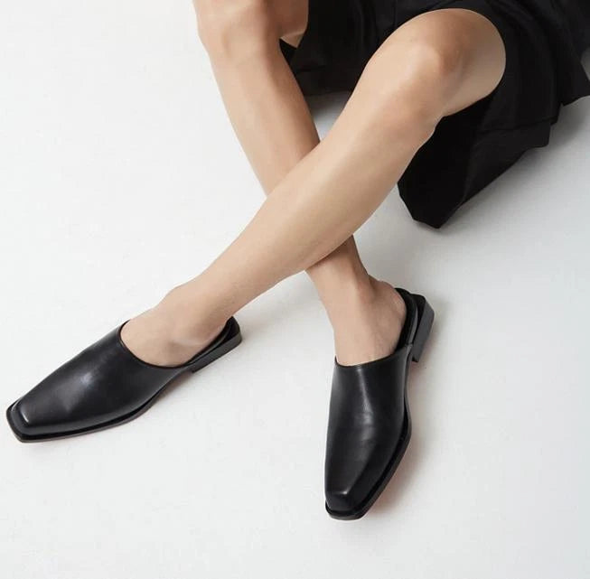 Men's Dress Formal Real Leather Slippers Fashion Casual Mules Slides Shoes 2025