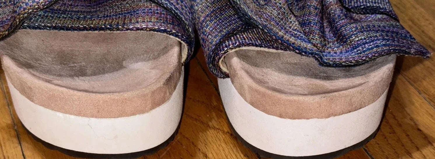 Platform Sandal Shoes Slides Fabric Bow Lord & Taylor Jayla Stripes Design Lab