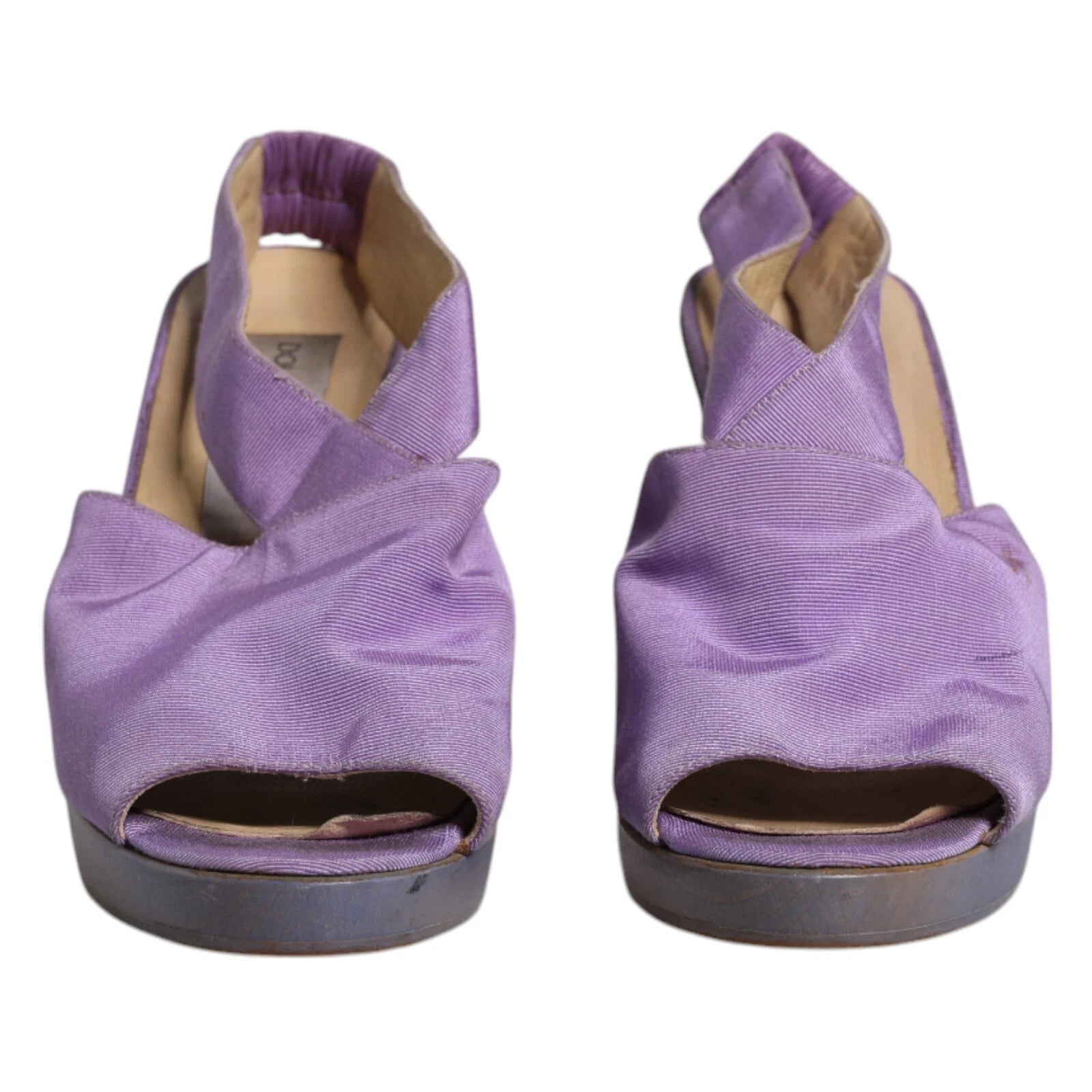 DOLCE & GABBANA Shoes Purple Platform Slingback Heels Sandals EU38/US7.5 1120usd