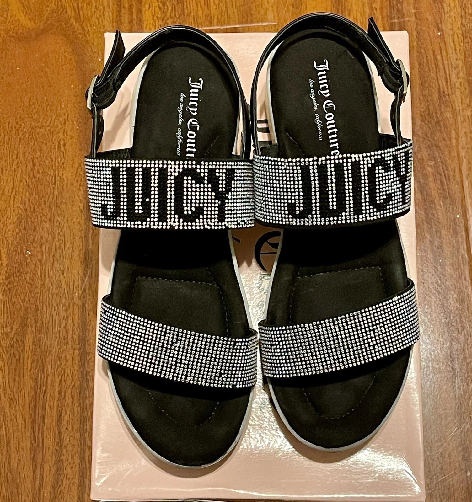 Juice Couture Sandals Women Style WJ03089W Size 8,5 Black - Gentle Used With Box