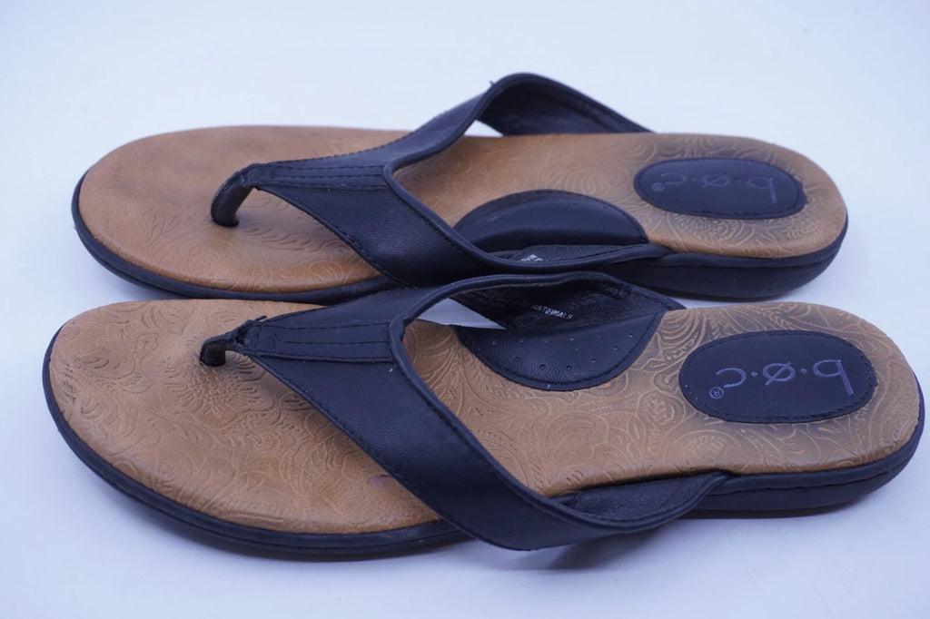 BOC Born Concept Womens Size 9M Black Thong Style Slide On Sandals Comfort Beach