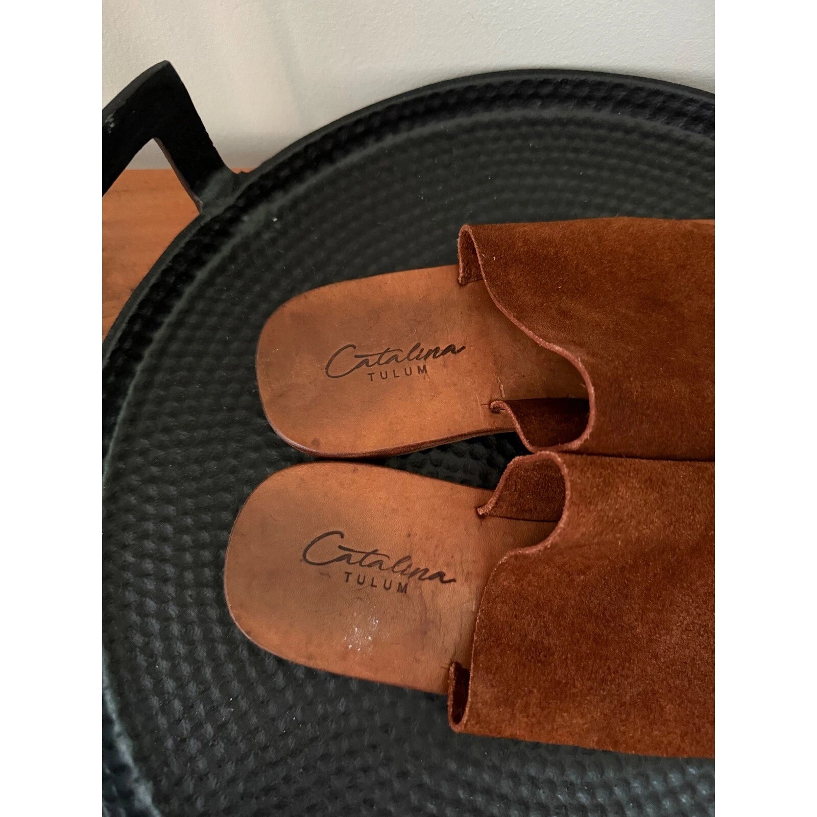 Catalina Tulum Suede Leather  Slide Sandals Casual Comfort Brown Size 4 (us 6)