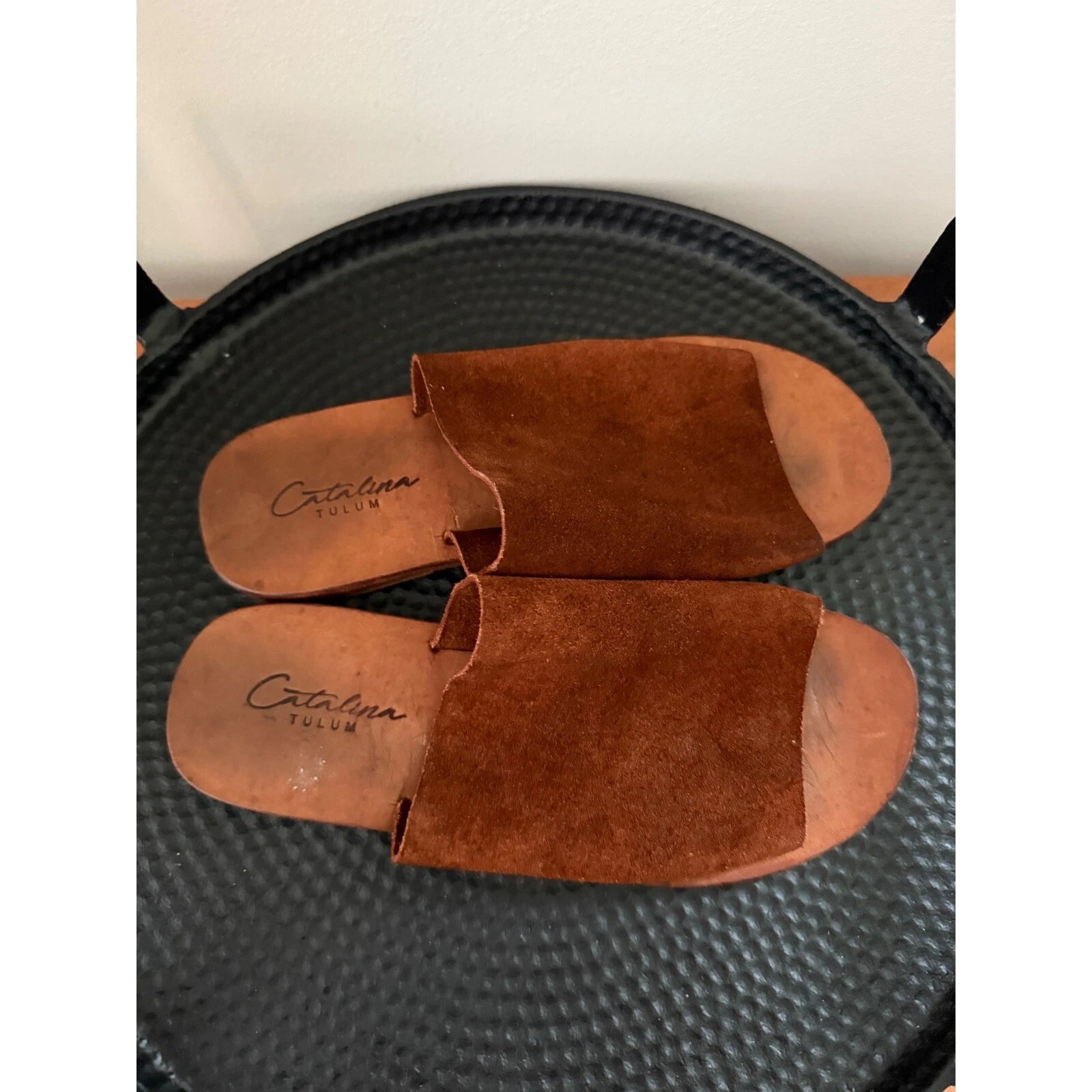 Catalina Tulum Suede Leather  Slide Sandals Casual Comfort Brown Size 4 (us 6)