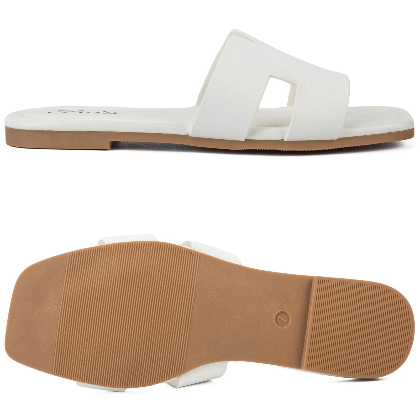 Women's Flat Sandals Summer Sandals Cute Slide Sandals Snow White 5.5