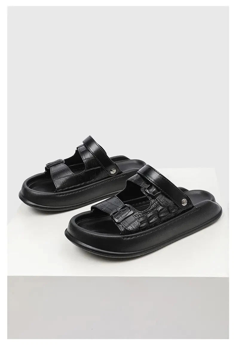 Mens Thick Soled Sandals Slipper Open Toe Outdoor Fashion Summer Slingback Beach