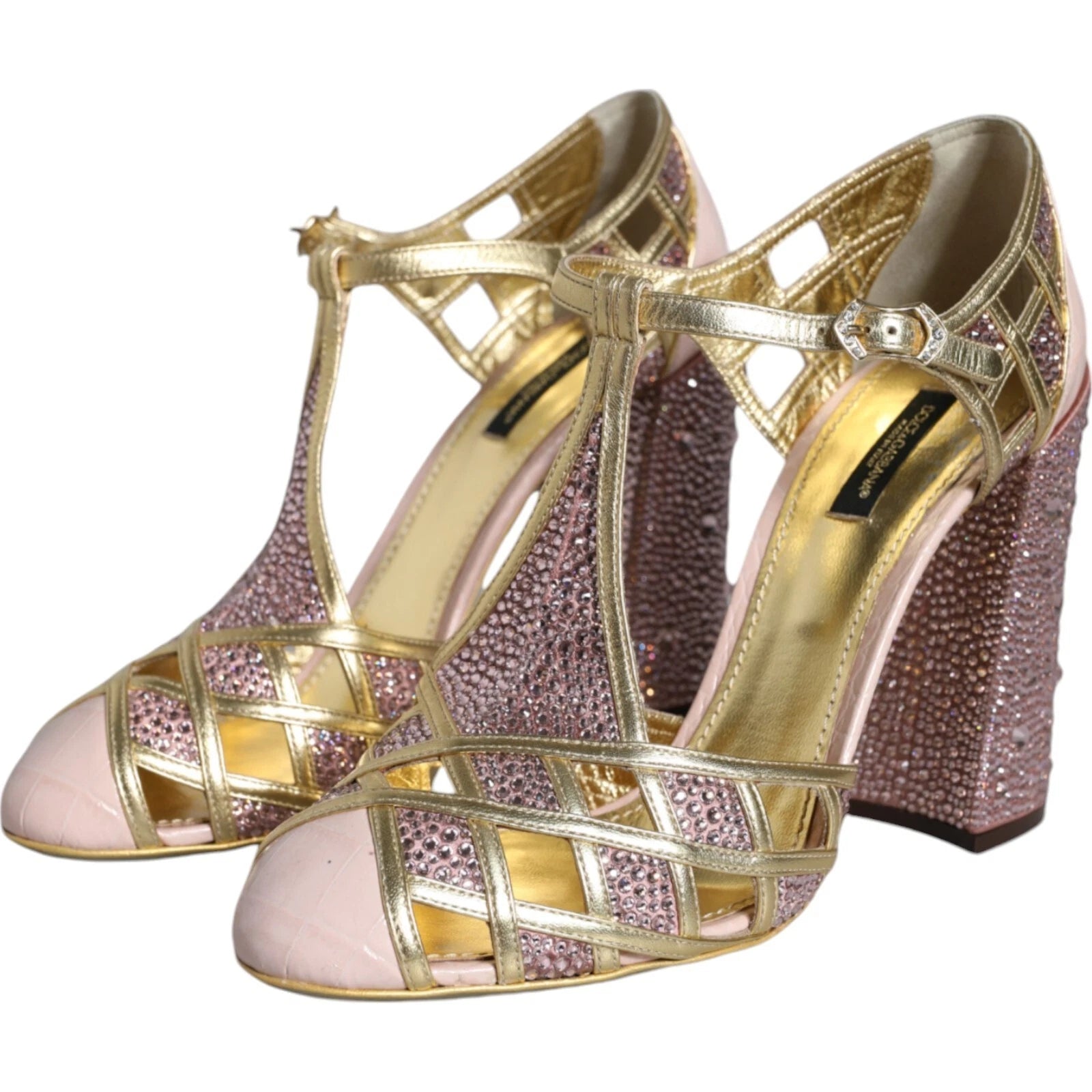 DOLCE & GABBANA Shoes Pink Strass Crystals T-strap Sandals EU41 / US10.5 2330usd